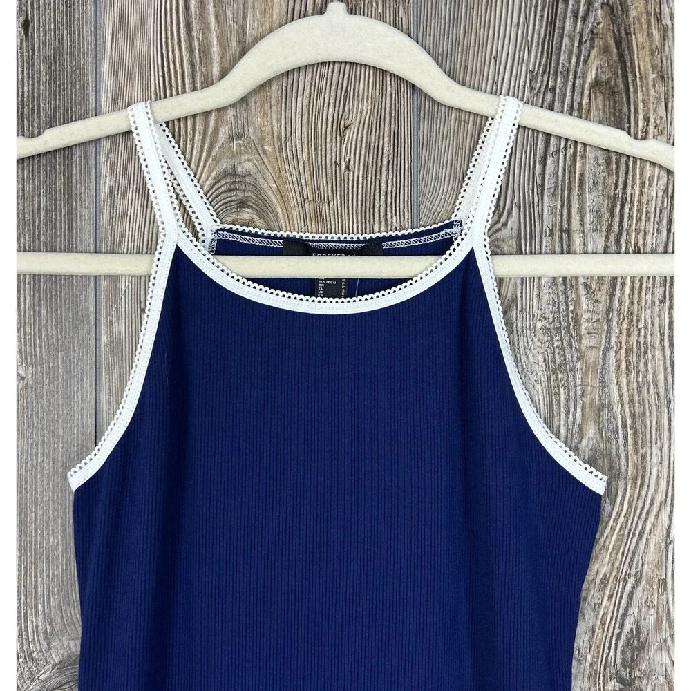 Forever 21 Body Con Midi Dress Navy Blue SMALL Model Off Duty‎ Low Key Sexy Y2K
